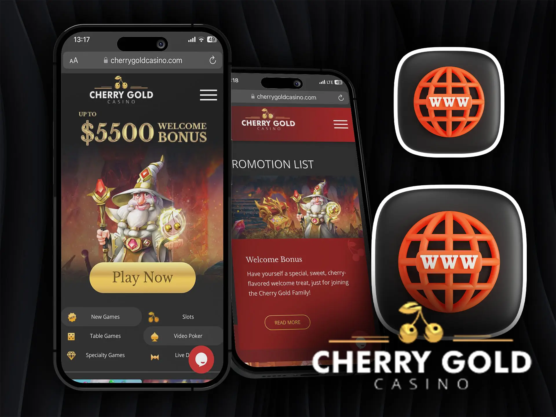 Mobile site Cherry Gold Casino.