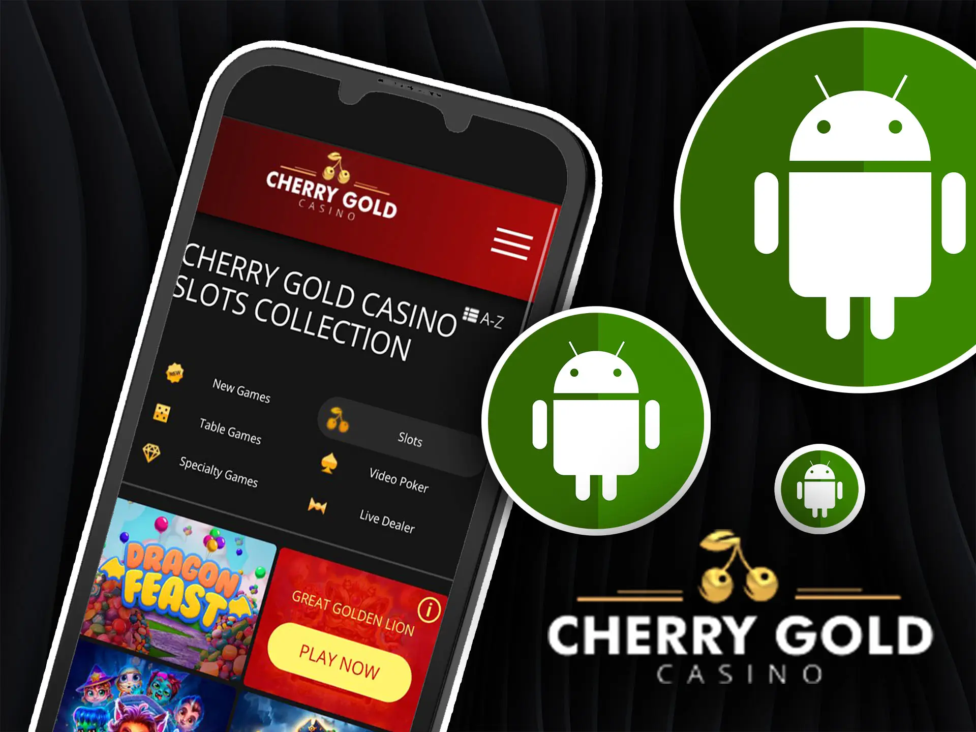 Mobile application for android Cherry Gold Casino.