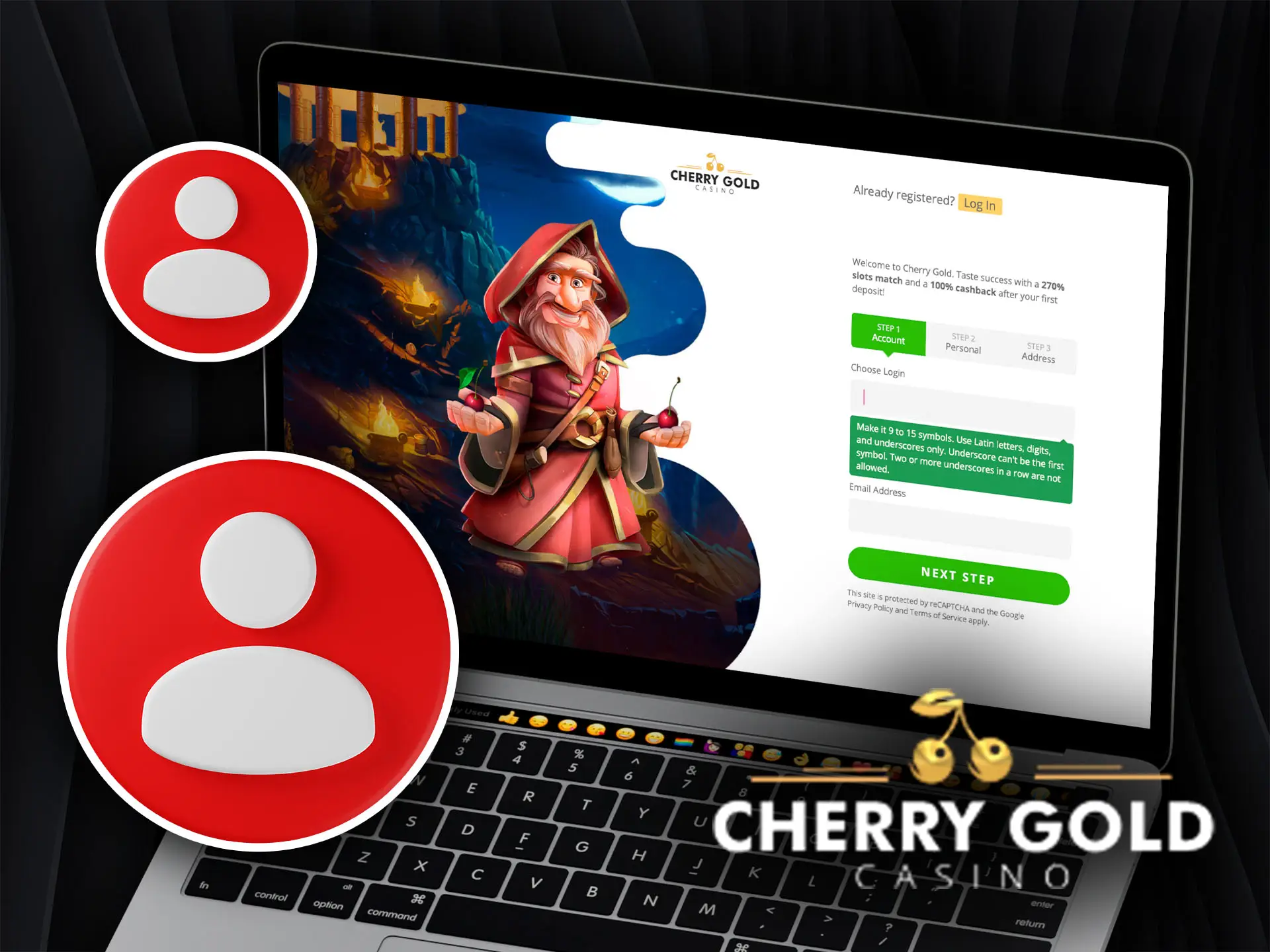 How to register at Cherry Gold Casino.