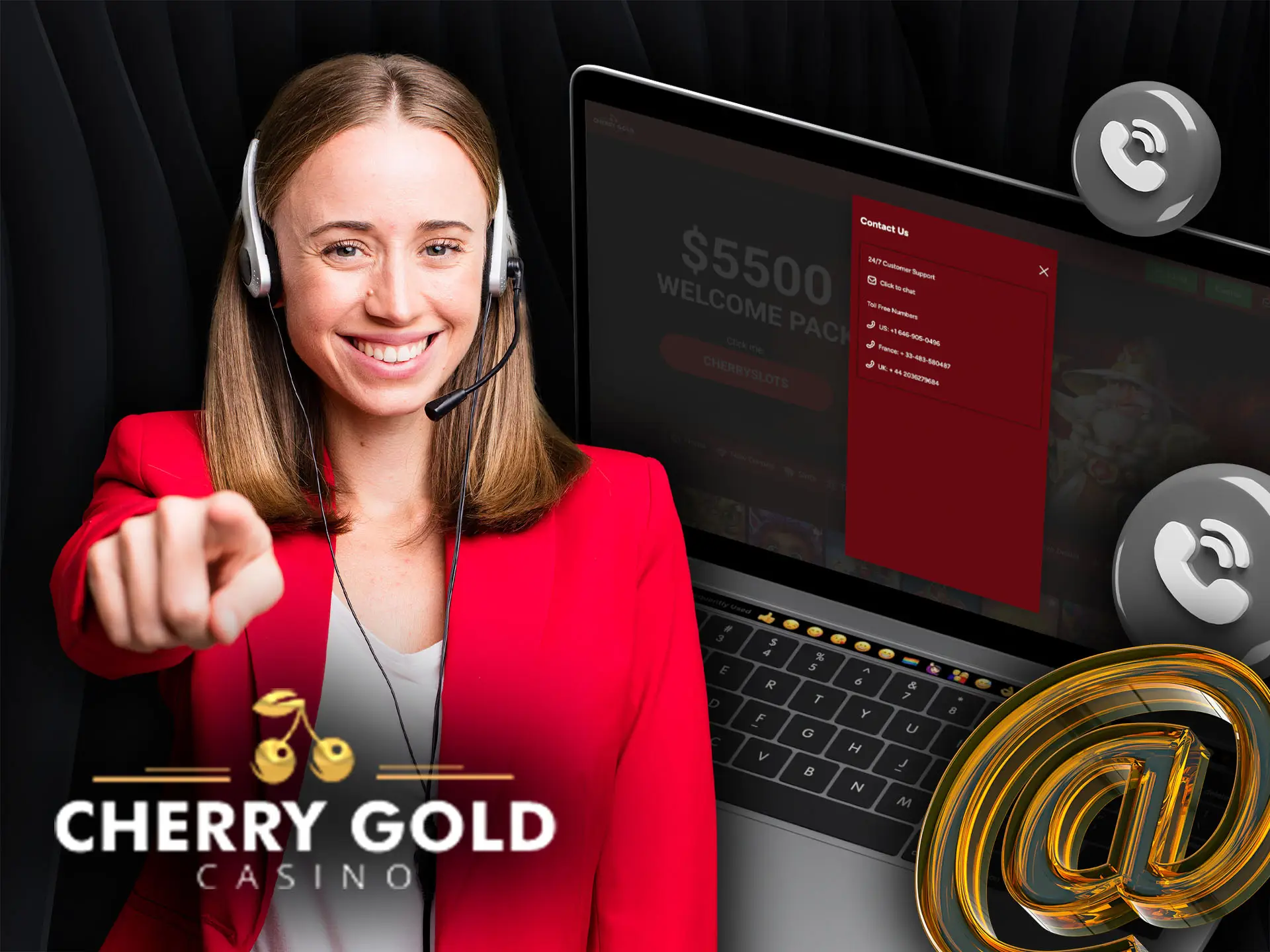 How to contact Cherry Gold Casino support.
