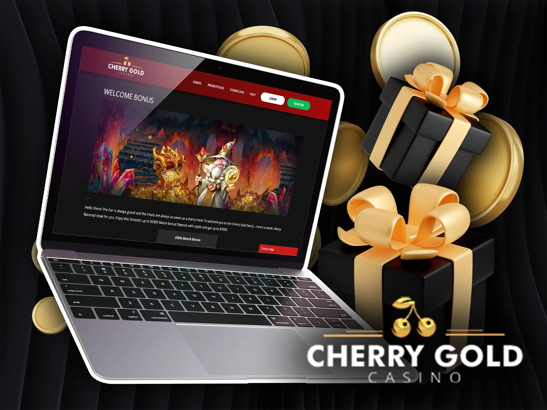 Welcome bonus at Cherry Gold Casino.