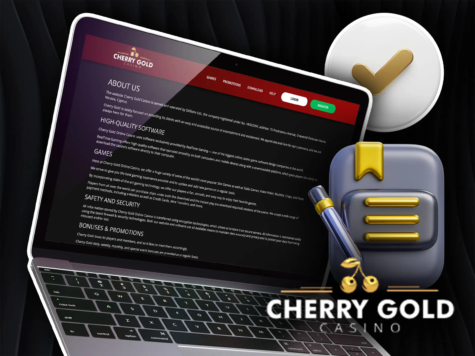 Main information about Cherry Gold Casino for Australia.