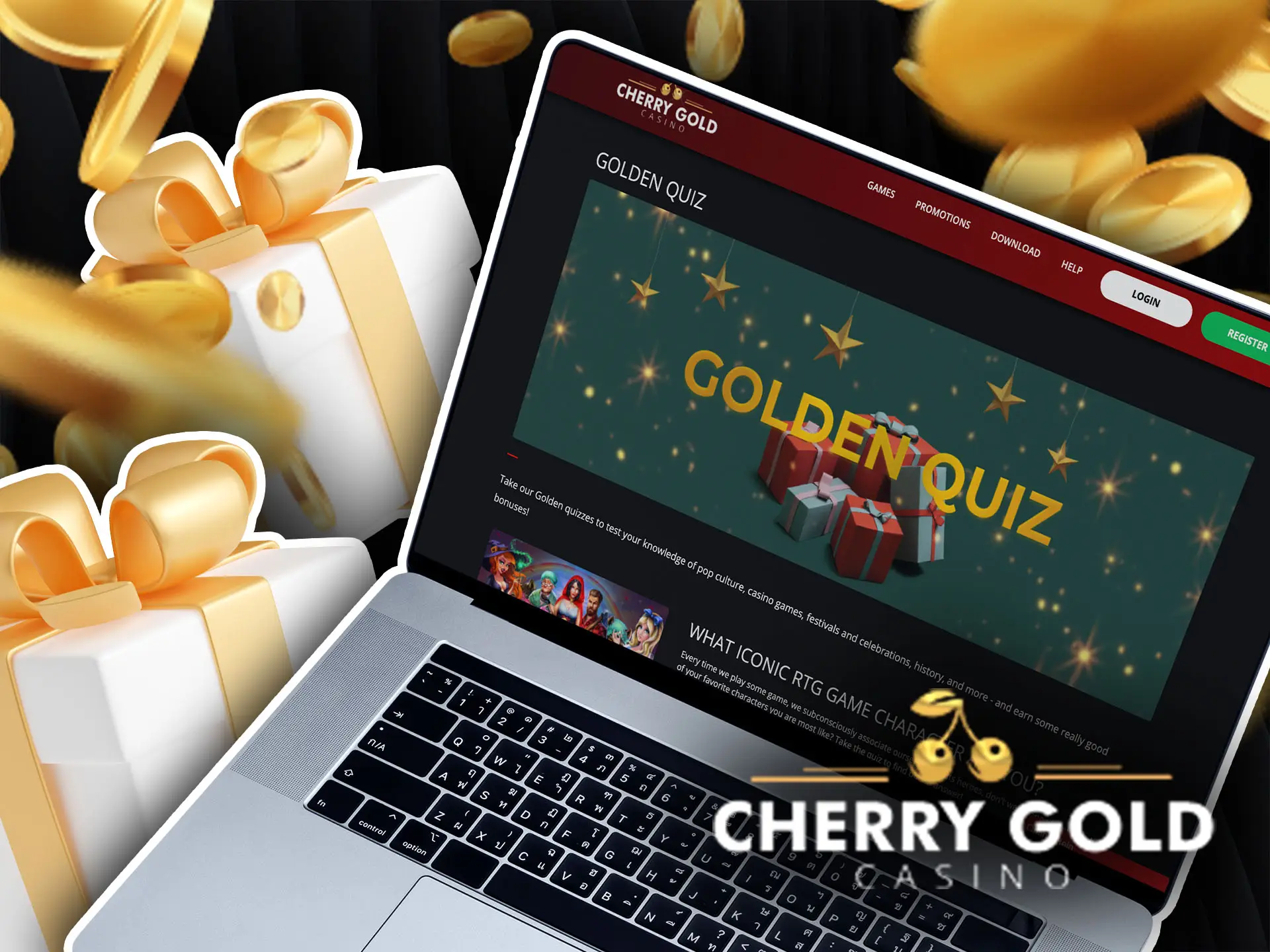 Golden quiz at Cherry Gold Casino for Australia.