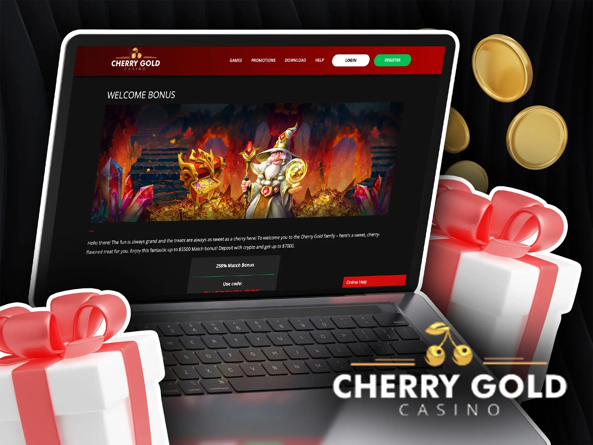 Welcome bonus at Cherry Gold Casino for Australia.