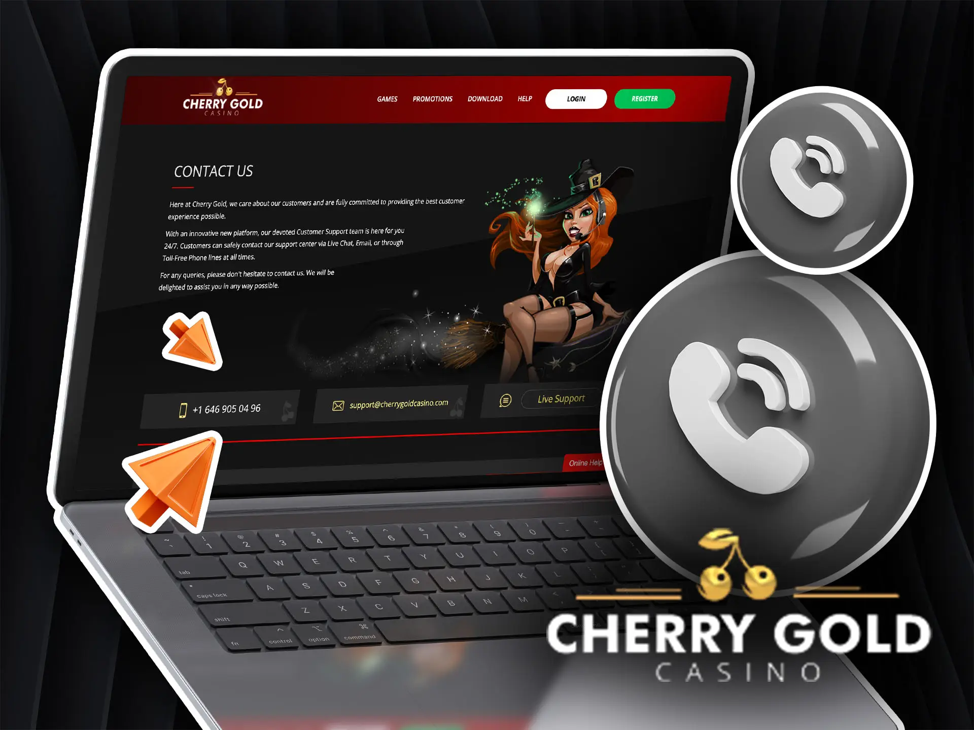 Cherry Gold Casino support hotline for Australia.