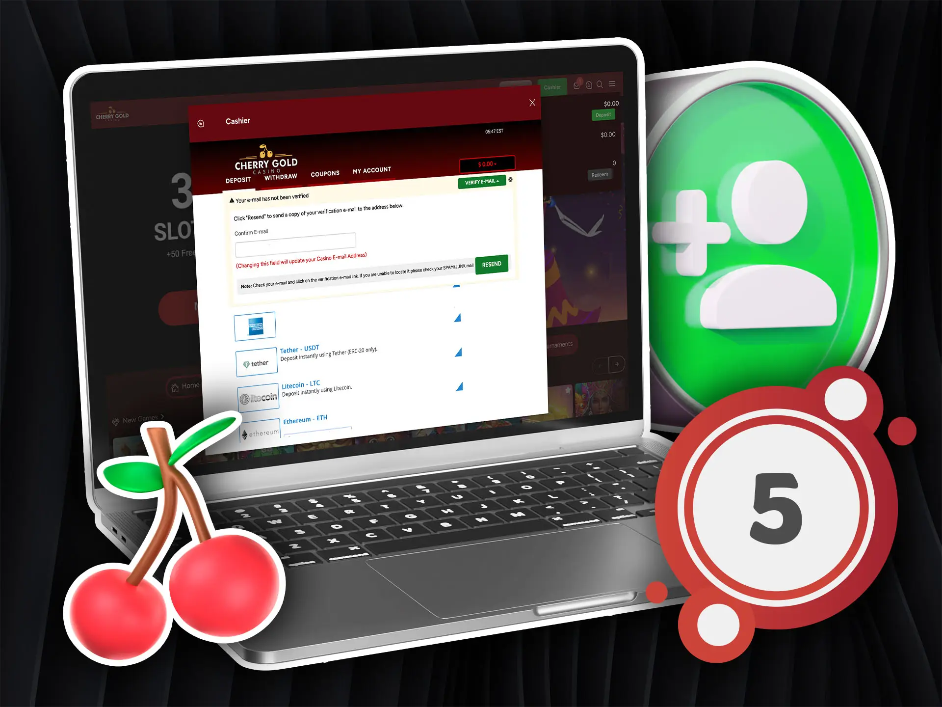 Protect your account at Cherry Gold Casino.